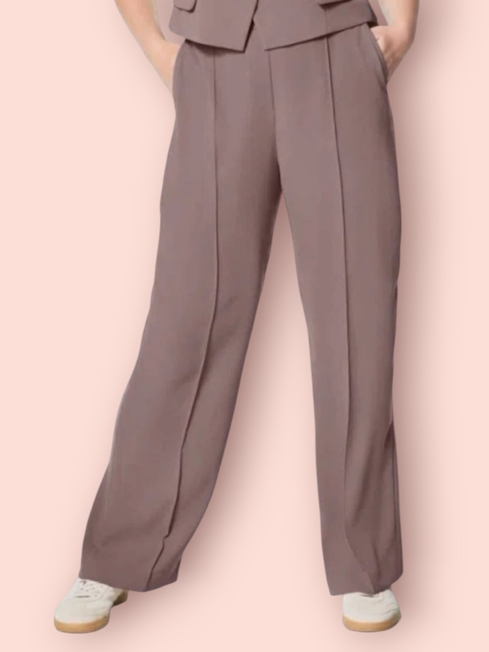 SPANX Carefree Crepe Straight Leg Trousers in Smoke
